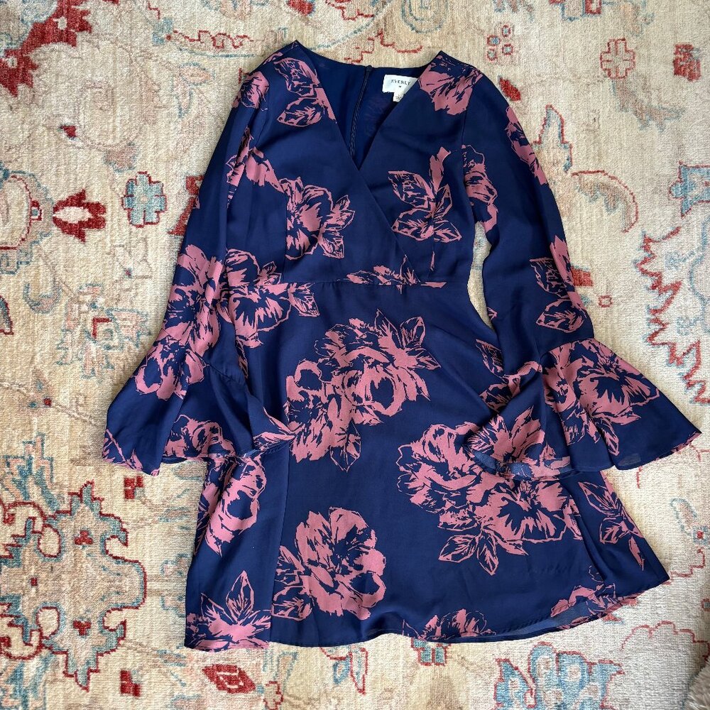 Everly Floral Mini Dress, Ruffle Sleeves